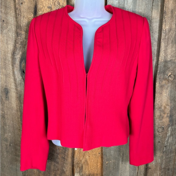 Vintage Valentino Red Cropped Blazer - size X-Small - Picture 1 of 12